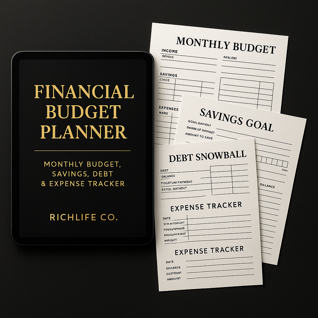 Financial Budget Planner — Monthly Budget, Savings, Debt & Expense Tracker (RichLife Co.)